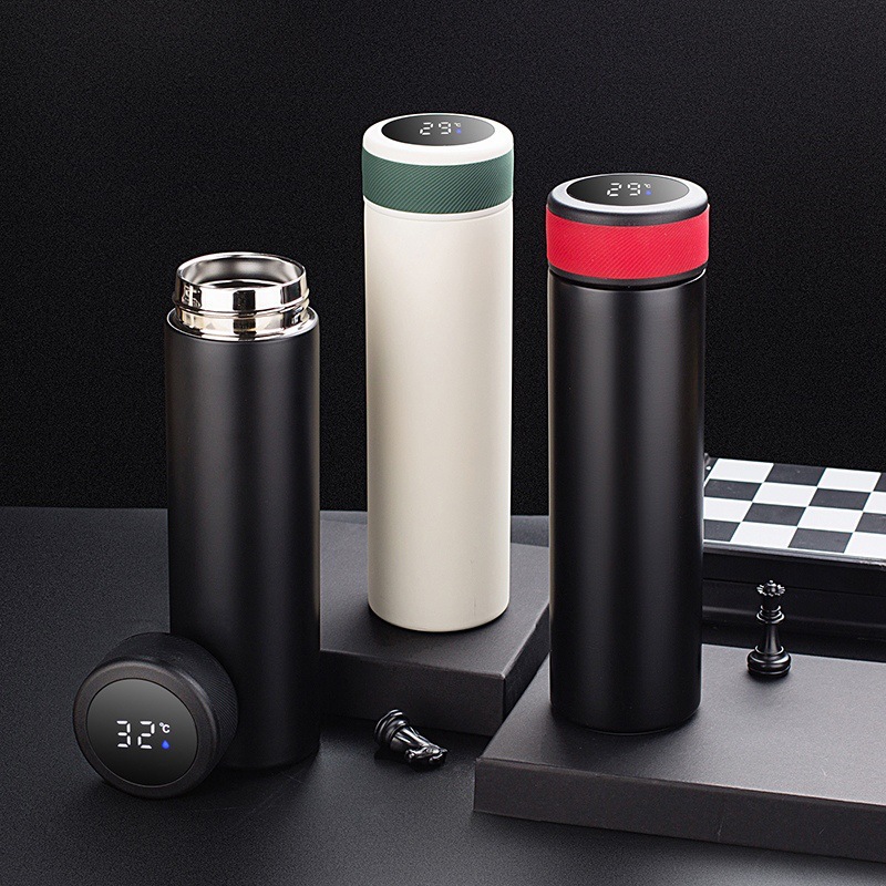 304 acero inoxidable taza de visualización digital inteligente taza recta de oficina de negocios estudiantes taza de agua portátil vacío