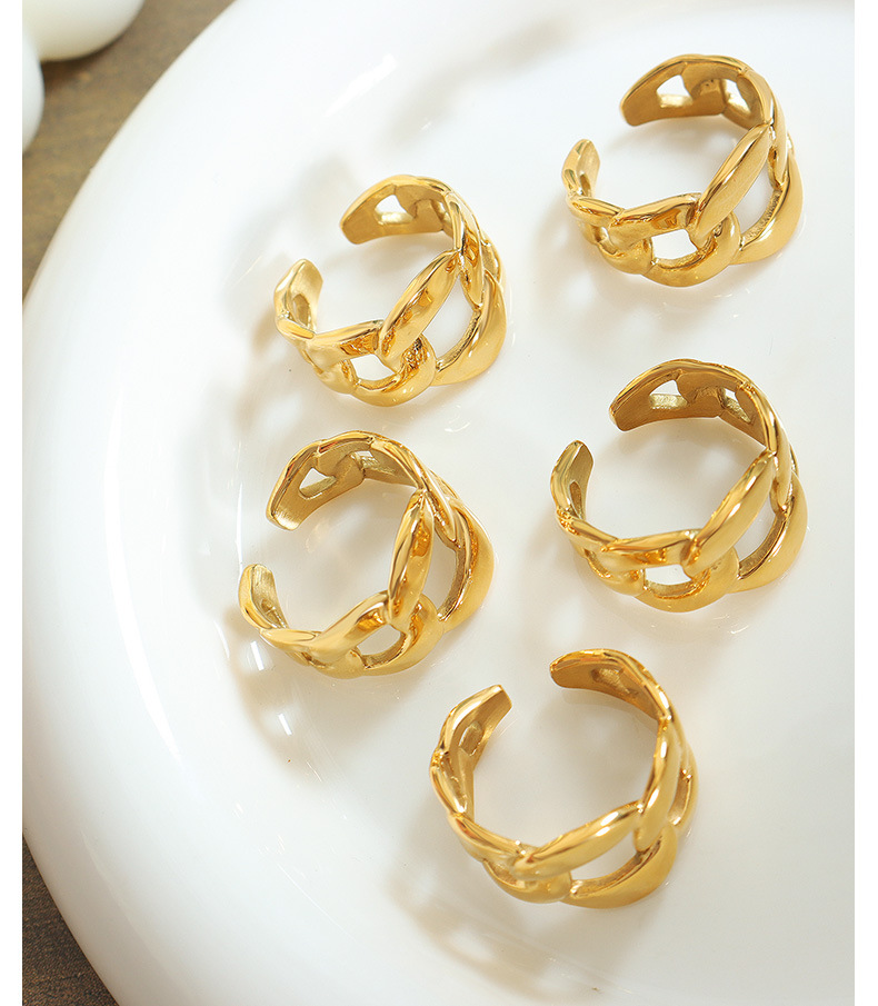 Fashion Solid Color Titanium Steel Open Ring Plating Stainless Steel Rings