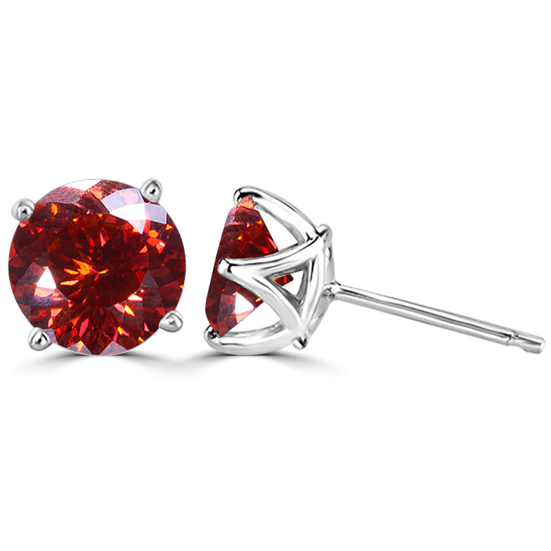 Amazon mejor vendida unisex pendientes 925 plata mosaico de diamante de mosaico de corte / nido de pájaros en stock