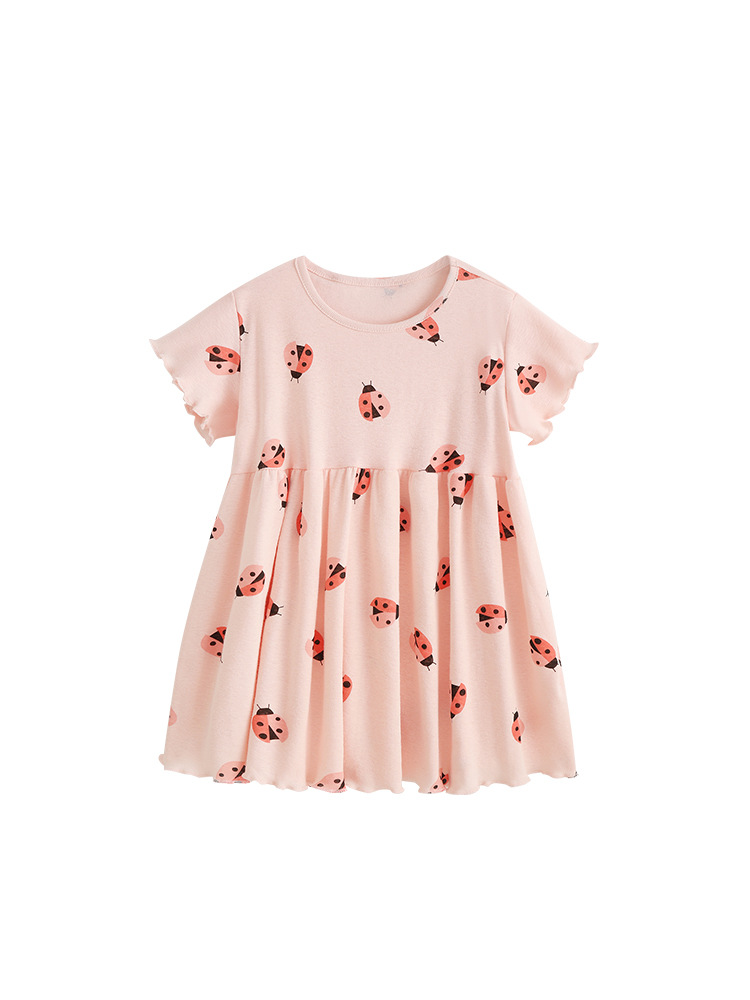 Malwee transfronterizo vestido de niña de verano nuevo cuello redondo de manga corta para niños europeos y estadounidenses lindas faldas de niña image 6