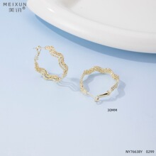 丽银化蝶简约系列高精致简约欧美时尚大气 精致高级耳圈系列耳环