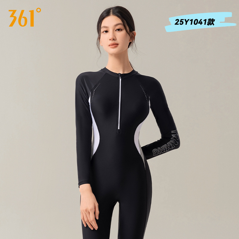 361 Swimsuit Women's One-piece Sunscreen Long-sleeved Trousers Jellyfish Clothing Diving Suit Winter Hot Spring Swimsuit Seaside Surfing