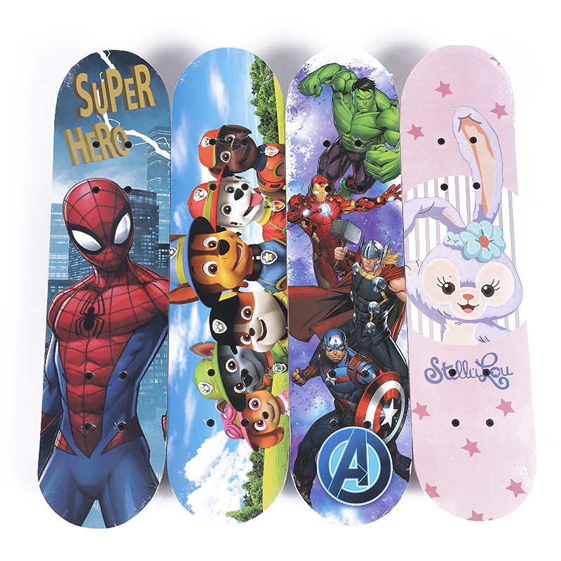Double Rocker Cartoon New Durable Skateboard Children's Four Wheel Scooter Entry Level Beginner Teenage Student