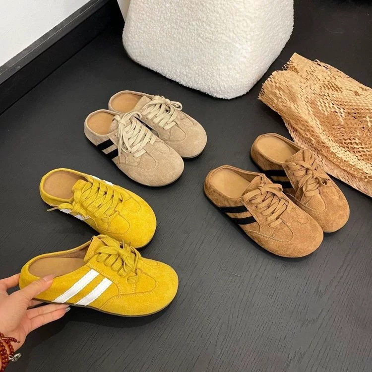 2025 весна и лето Bakenken Baotou половина тапочек носить ретро без каблуков