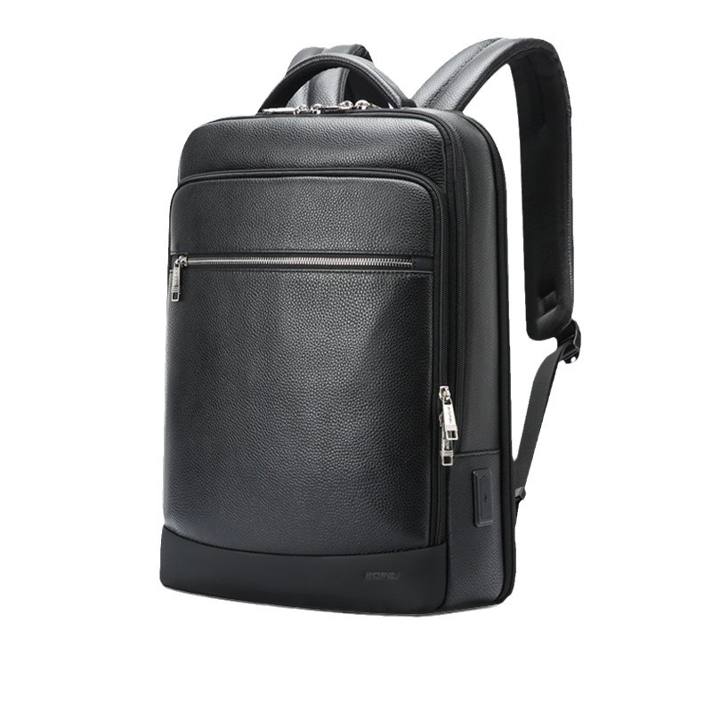 Nueva marca de cuero genuino bolsa de negocios mochila primera capa de piel de vaca bolso de la computadora de los hombres de gran capacidad mochila regalo fabricante