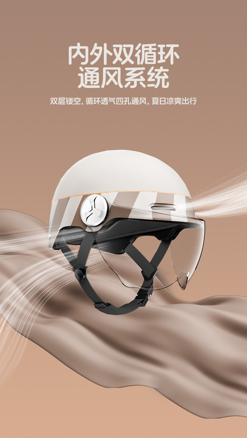 3C New National Standard Helmet for Electric Vehicles, Women's Summer Half Helmet, All-Season Universal Safety Helmet, Battery Vehicle Motorcycle Helmet for Men