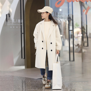 Girls' coat 2023 autumn and winter New girls' coat Korean style medium and large children's mid-length double-sided woolen coat windbreaker fashion