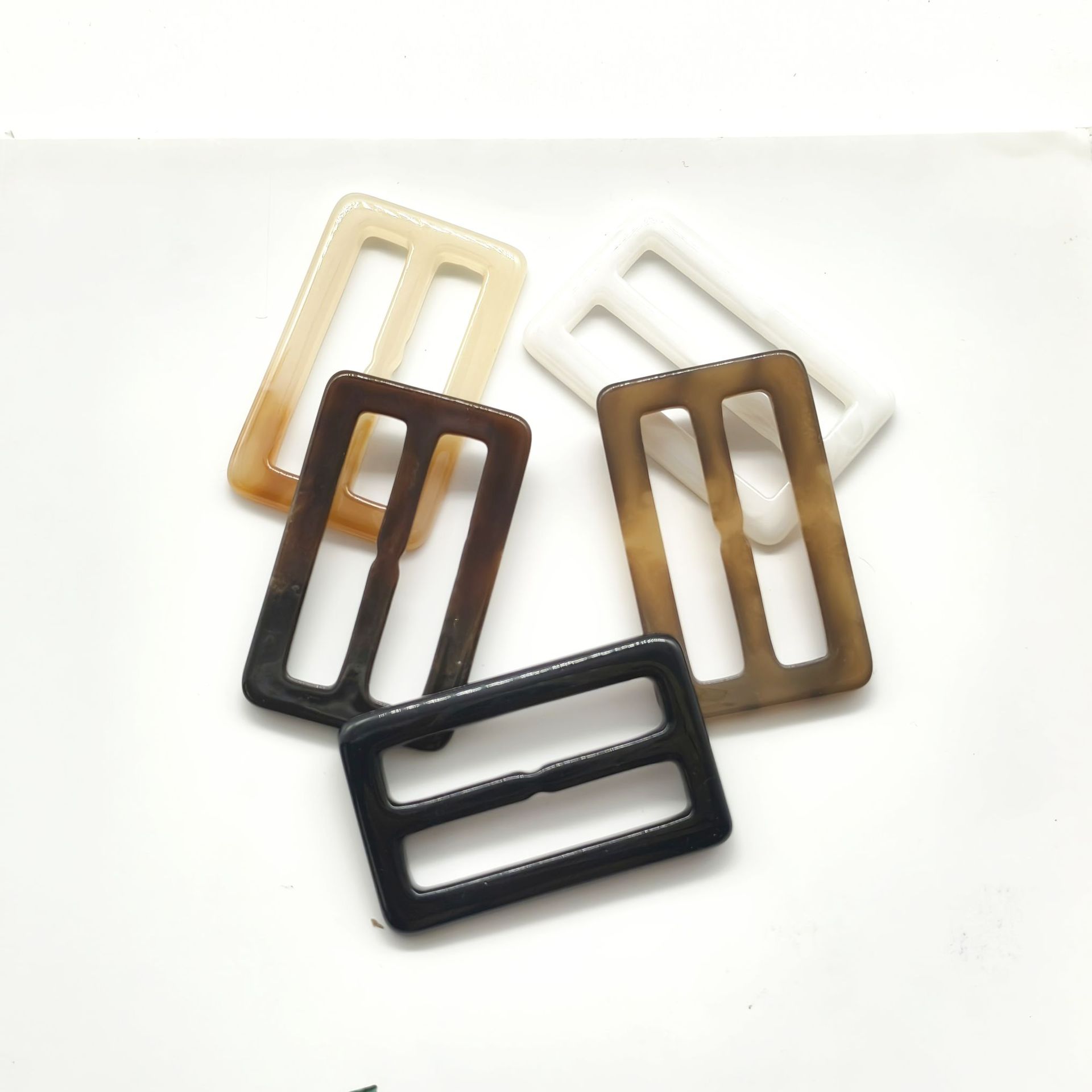 Resina de hebilla de día tres hebillas abrigo cinturón día hebilla accesorios de ropa hebilla buje ajuste rectangular