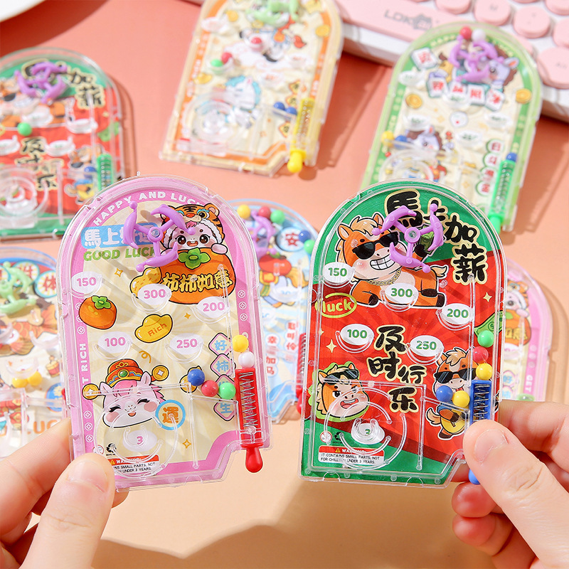 Pony Pinball Scoring Machine Creative Children's Pinball Board Game Cartoon Handheld Game Console Toy Maze Wholesale