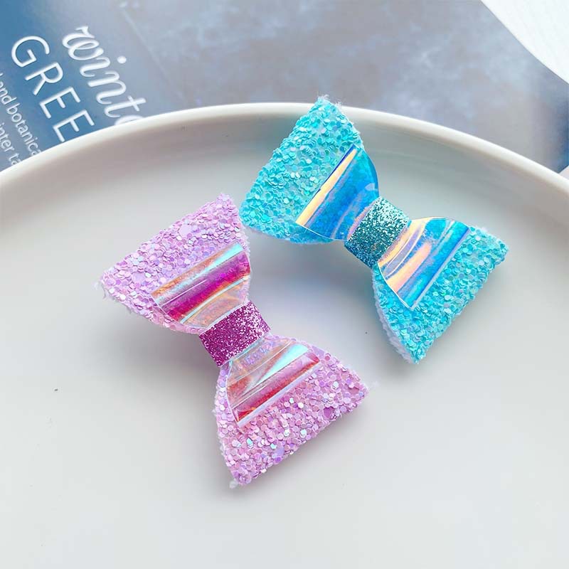 50g Weight Hair Clip Hair Accessories Type 2 Pieces Set Quantity Holiday Occasion Bow Knot, Shell Pattern Kid'S Gender Vacation Style Kid's Vacation Bow Knot Shell Cloth Hair Clip 6