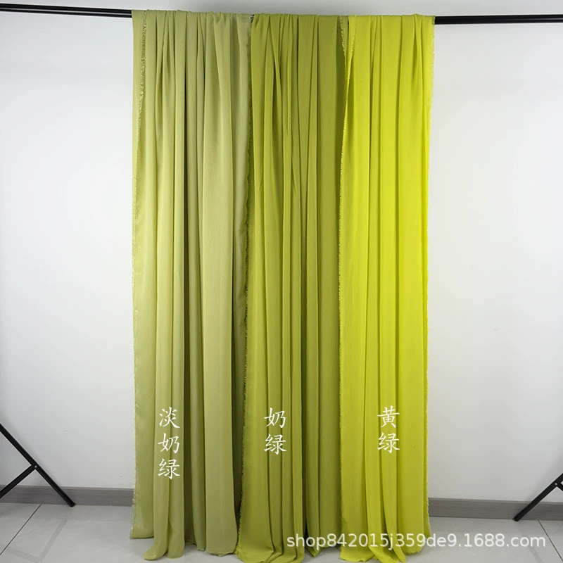 Авокадо зеленая шмия 100D полупрозрачный шифон новый китайский мягкий древний стиль дворик декоративный шифон