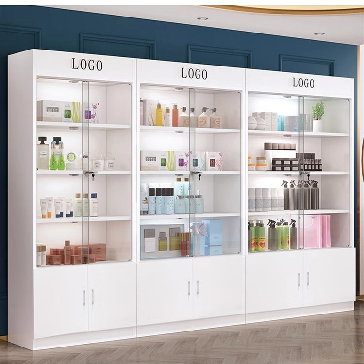 玻璃展示柜带锁玻璃门礼品柜货柜化妆品展柜美容院柜子产品陈列柜