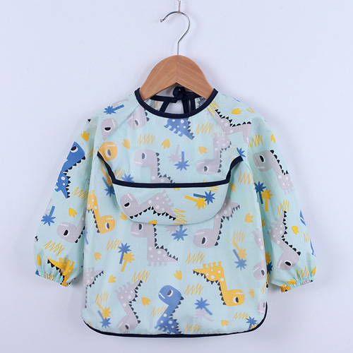 Children's raincoat waterproof long-sleeved anti-clothing baby meal bib cotton children's raincoat infant protection clothing 