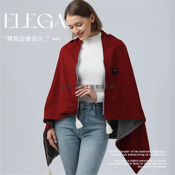 New cross-border cape-style warming blanket, USB-heated, washable, electric heating shawl, thermal blanket, electric heating shawl