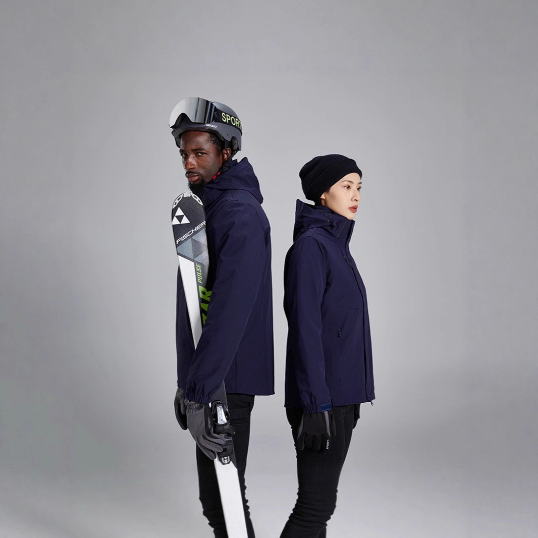 羽绒服冬季男冲峰衣 三合一连帽男女款外套 运动款外套防风防寒羽