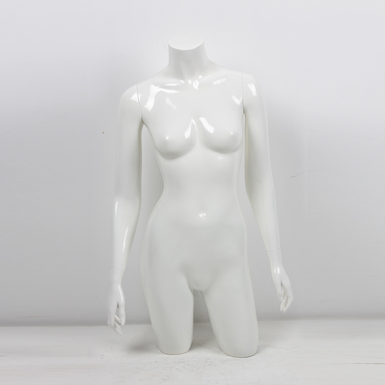 橱窗精品半身模特 服装展示白色人体模特 玻璃钢半身厂家批发