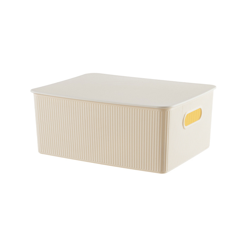 Caja de almacenamiento de dormitorio con cubierta de plástico gruesa caja de acabado de escritorio doméstico de baño multi-dimensional caja de artículos superpuestos
