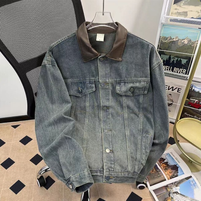 新款美式潮牌底特律牛仔衣夹克春秋款情侣高质量上衣国潮外套男女|undefined