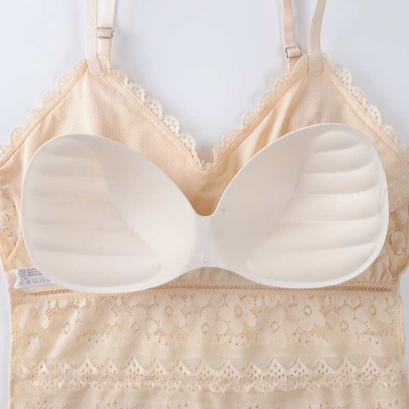 Nueva camisola de encaje francés ropa exterior camisola interior del pecho de las mujeres sexy hermosa espalda anti-exposición Chaleco de fondo