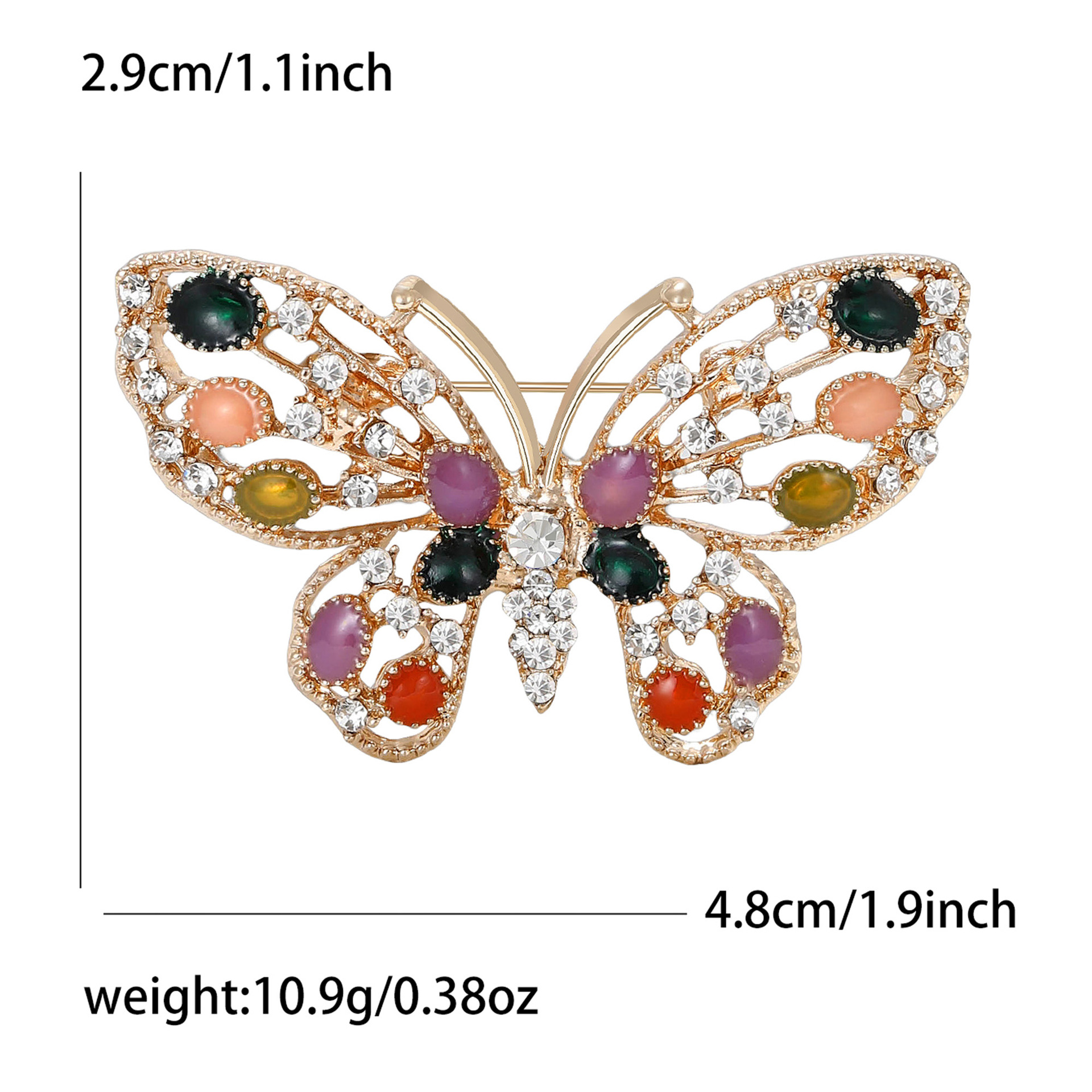 European and American Fashion Creative Hollow Butterfly Enamel Brooch Exquisite and Elegant Alloy Rhinestone Brooch Manufacturer Direct Sales Wholesale