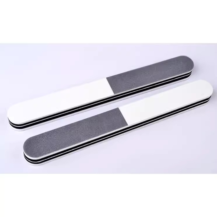 Recta engrosada de 3 lados tira de pulido profesional de uñas brillo tira de pulido de uñas negro blanco gris súper pulido archivo