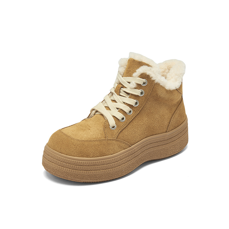 Botas de nieve para mujeres 2025 nuevos zapatos de invierno de algodón grueso con suela gruesa botas deportivas casuales de lana