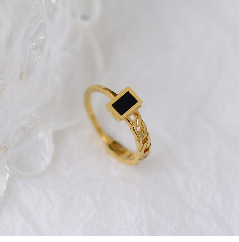 Chain Pattern Wholesale Jewelry Fashion Chain 304 Stainless Steel 18K Gold Plated Gold Plated Stainless Steel Rings