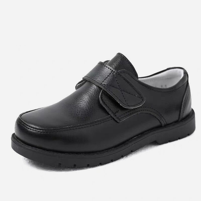 Children's Leather Shoes, Boys' Black Leather Shoes, Primary School Students, Middle and Older Children's British Style Performance Shoes, Spring School Shoes, Genuine Leather Performance Shoes