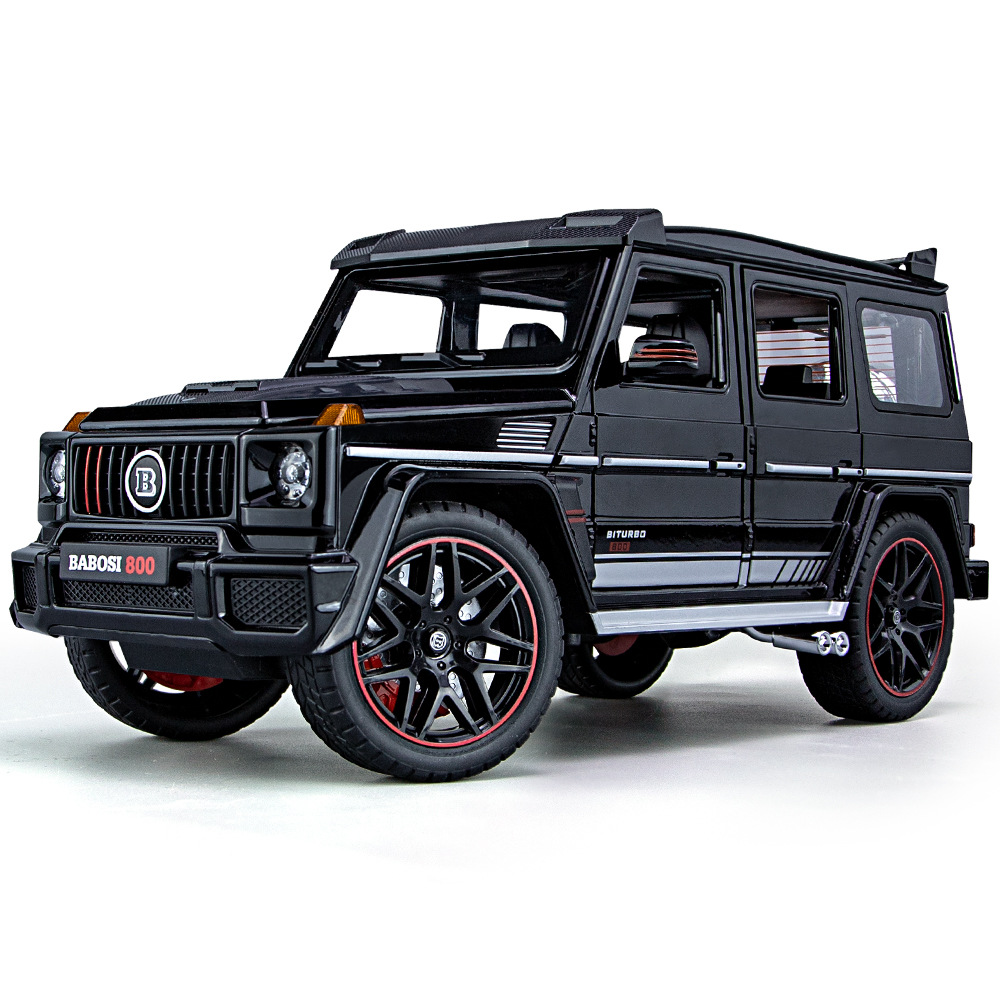 （泡沫盒裝）仿真1比18巴博斯G800帶噴霧版合金越野汽車模型玩具