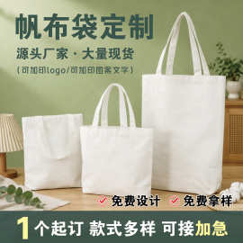 帆布袋 飘带批发环保广告托特包手提袋单肩拉链袋礼品棉布袋印log