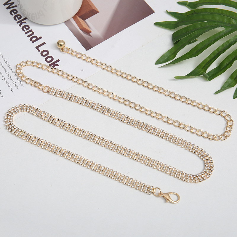 50g Weight Basic Solid Color Metal Women's Chain Belts