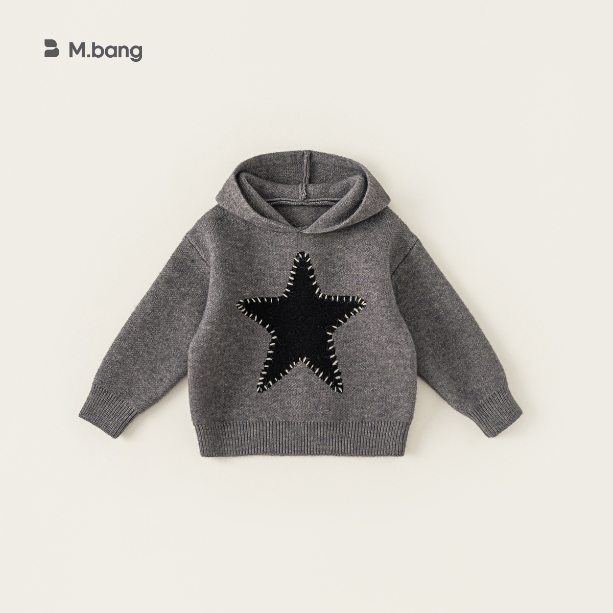 宥宝童装儿童针织衫秋冬新款女童上衣男童宽松毛衣小童连帽衫