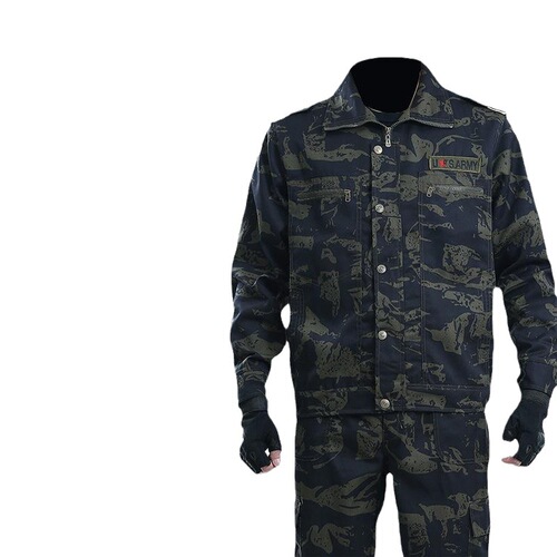 Camouflage Workwear Set: Men's Single Piece, Student Military Training, Outdoor & Durable, Dirt-Resistant Construction Pants for Labor Protection and Outdoor Training