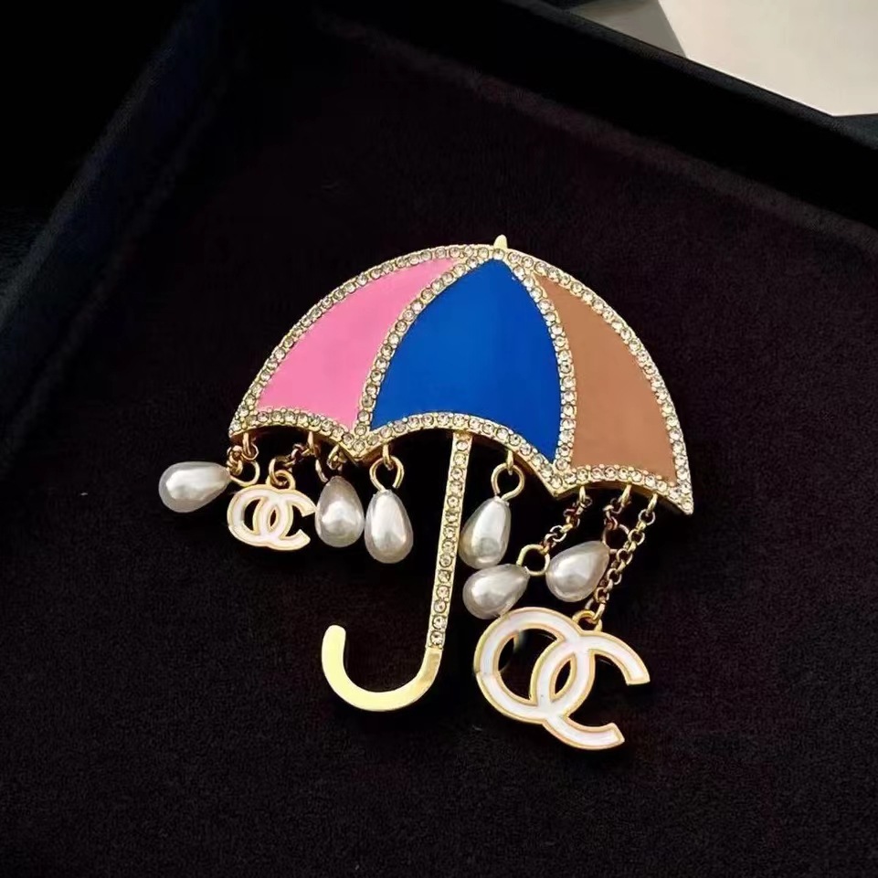 3 색 우산 브로치