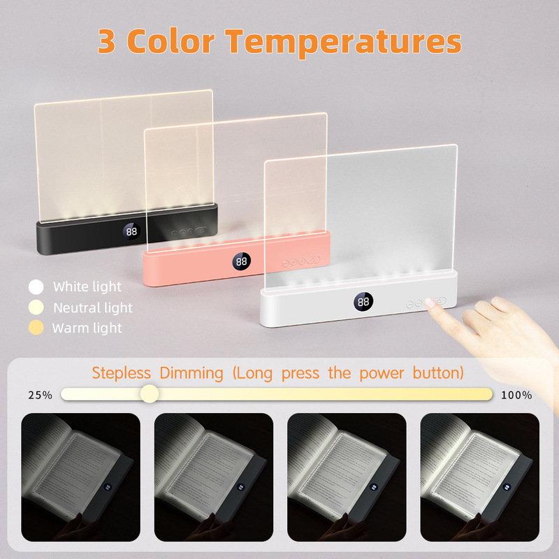 New Product Led Flat-Panel Reading Lamp Rechargeable Reading Lamp Dormitory Bedroom Portable Student Cross-Border USB Night Light New Product Led Flat-Panel Reading Lamp Rechargeable Reading Lamp Dormitory Bedroom Portable Student Cross-Border USB Night Light