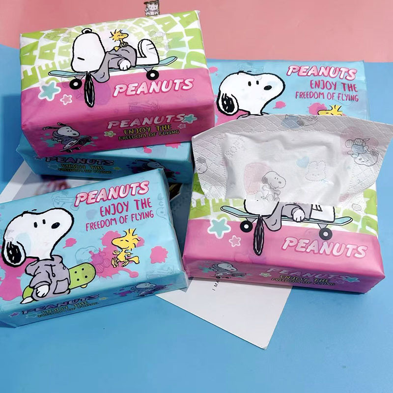 Большая упаковка папиросной бумаги с принтом Snoopy конфетного цвета (80 листов/4 слоя)