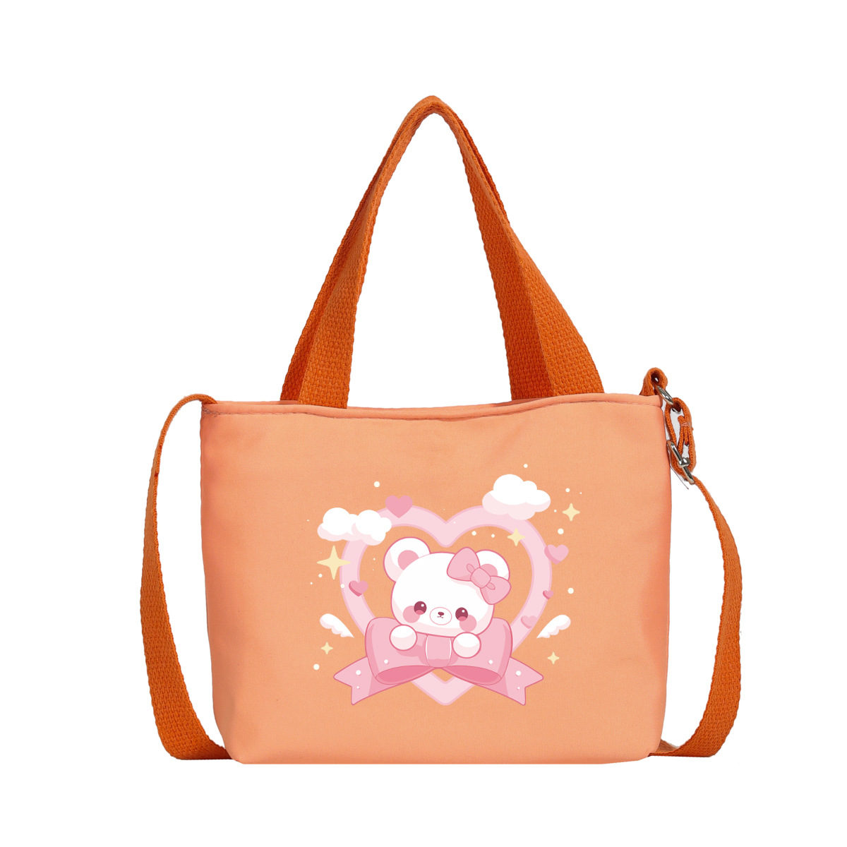 Cartoon bear, bolsas de hombro para niños y niñas, impresión de aire extranjero, bolsas de mano para bebés dulces, bolsas para niños 2025 nuevas bolsas para niños