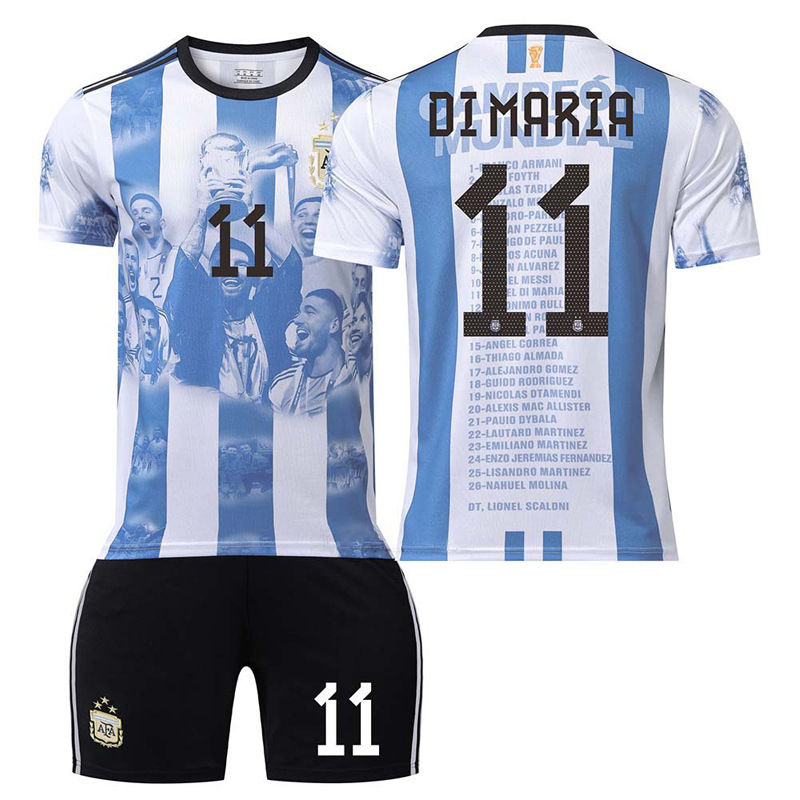 Verano Argentina fútbol uniforme niños traje de los hombres al aire libre correr deportes de secado rápido Massey Jersey mujeres adultas al por mayor