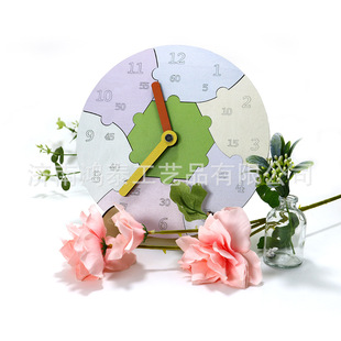 Wooden Early Education Children Color Cognitive Teaching Clock Geometry Shape Manual Model Toy Cross-border Wholesale