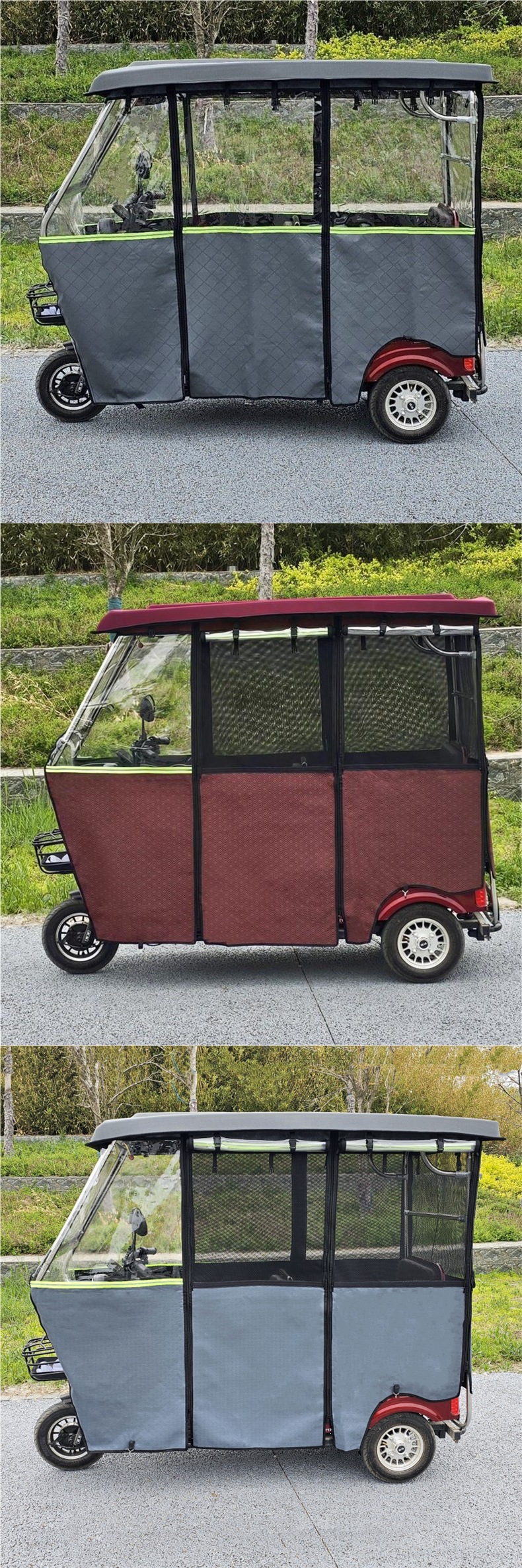 Stainless steel tricycle canopy, electric tricycle rain cover, leisure minibus rain shelter, foldable scooter for the elderly