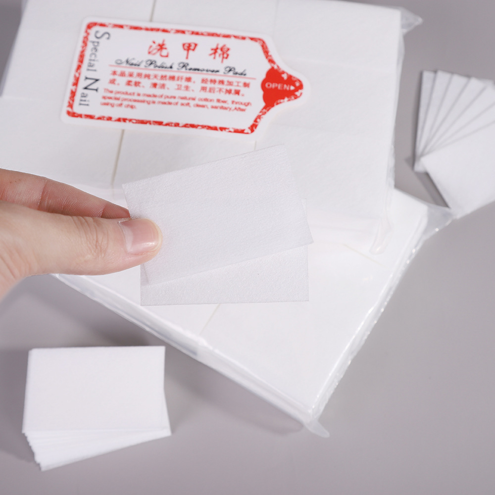 硬質糸くずの出ないマニキュアリムーバーコットン、糸くずの出ないマニキュアタオル、マニキュアコットン、マニキュアクリーニングコットン 1000枚