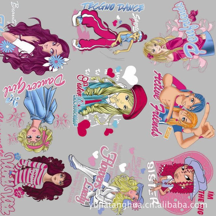 厂家直销葱粉烫画  包装帽子烫画 来图做烫画