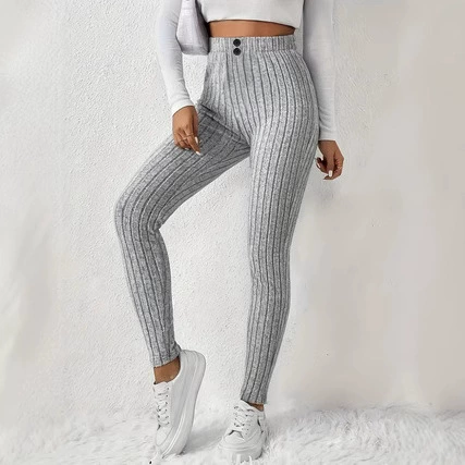 Осенние элегантные леггинсы, европейский стиль, slim fit, плотные, плюс размер, высокая талия