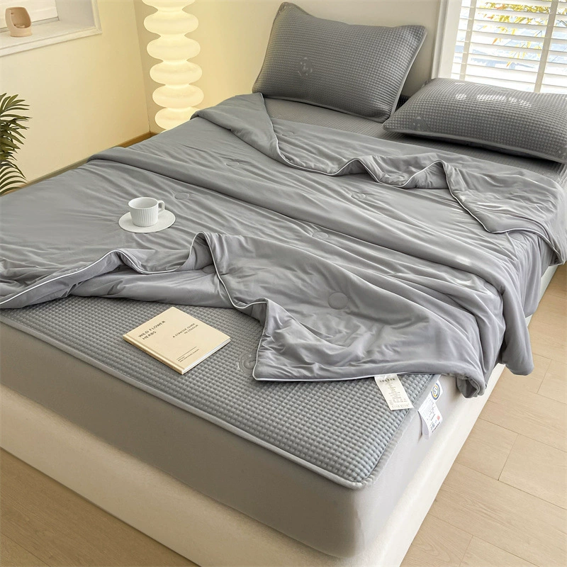 2025 новые вафельные ледяные бобы прохладные летние стеганые одеяли из четырех частей постельные принадлежности можно стирать бытовые мягкие коврики для оптовой продажи