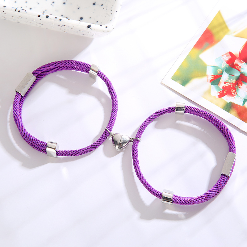 Nihaojewelry wholesale jewelry new stainless steel lettering alloy heart magnet bracelets