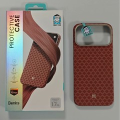 邦克仕适用于苹果17pro max菱格系列磁吸款凯夫拉手机壳典藏橙