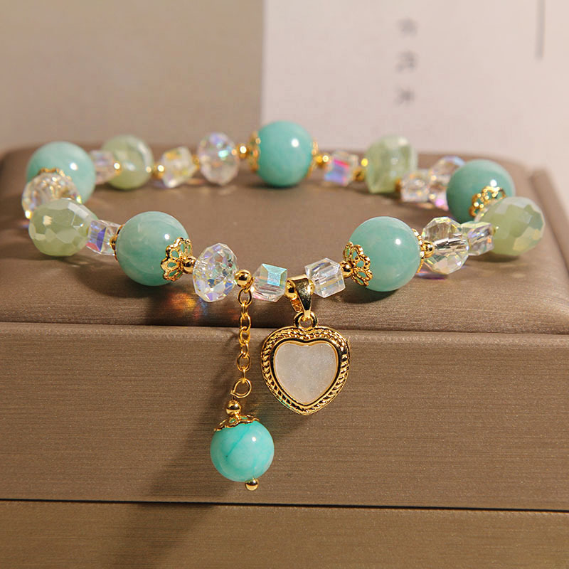 Pulsera de cristal de piedra Tianhe para mujer nuevo estilo ins ligero lujo nicho exquisito amor pulsera moda novia joyería de mano