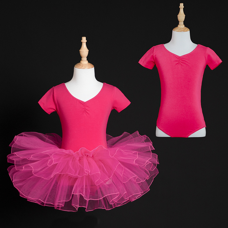 跳舞衣芭蕾舞裙幼儿艺考中国舞服儿童舞蹈服女童练功服体操服短袖|undefined