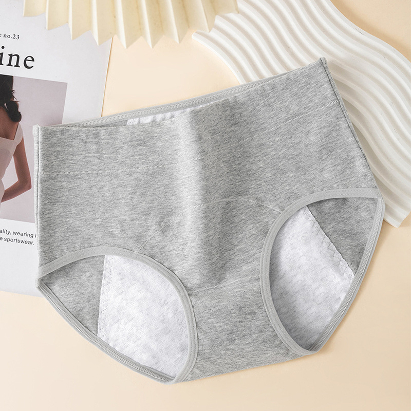 Fisiología de algodón puro para damas, período menstrual, antibacteriano, tres capas, a prueba de fugas, cintura media y alta, bragas triangulares especiales para tías