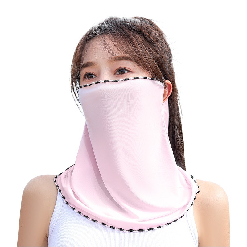 Outdoor Sunscreen Hanging Ear Mask Sports Riding Neck Shading Ice Silk Summer Scarf Breathable Face Towel Women's Mask